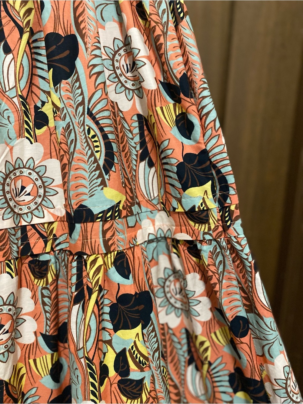 NWT Anthropologie Somerset Tiered Maxi Dress S Pastel Coral Floral Pockets Flowy - Picture 10 of 13